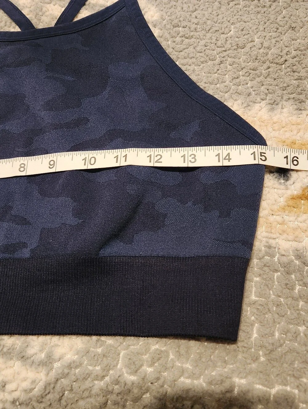Splendid High-Neck Seamless Blue Camouflage Bralette - Sz XL